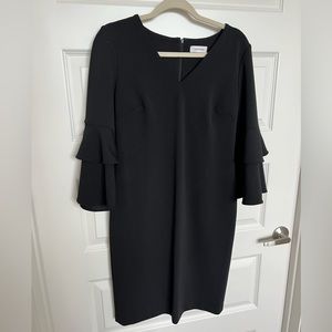 Calvin Klein Black Dress with Bell Sleeves